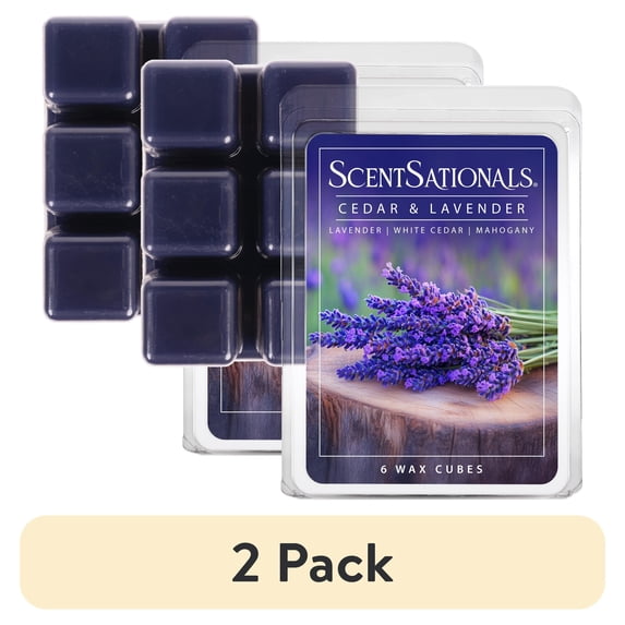 (2 pack) Cedar & Lavender Scented Wax Melts, ScentSationals, 2.5 oz