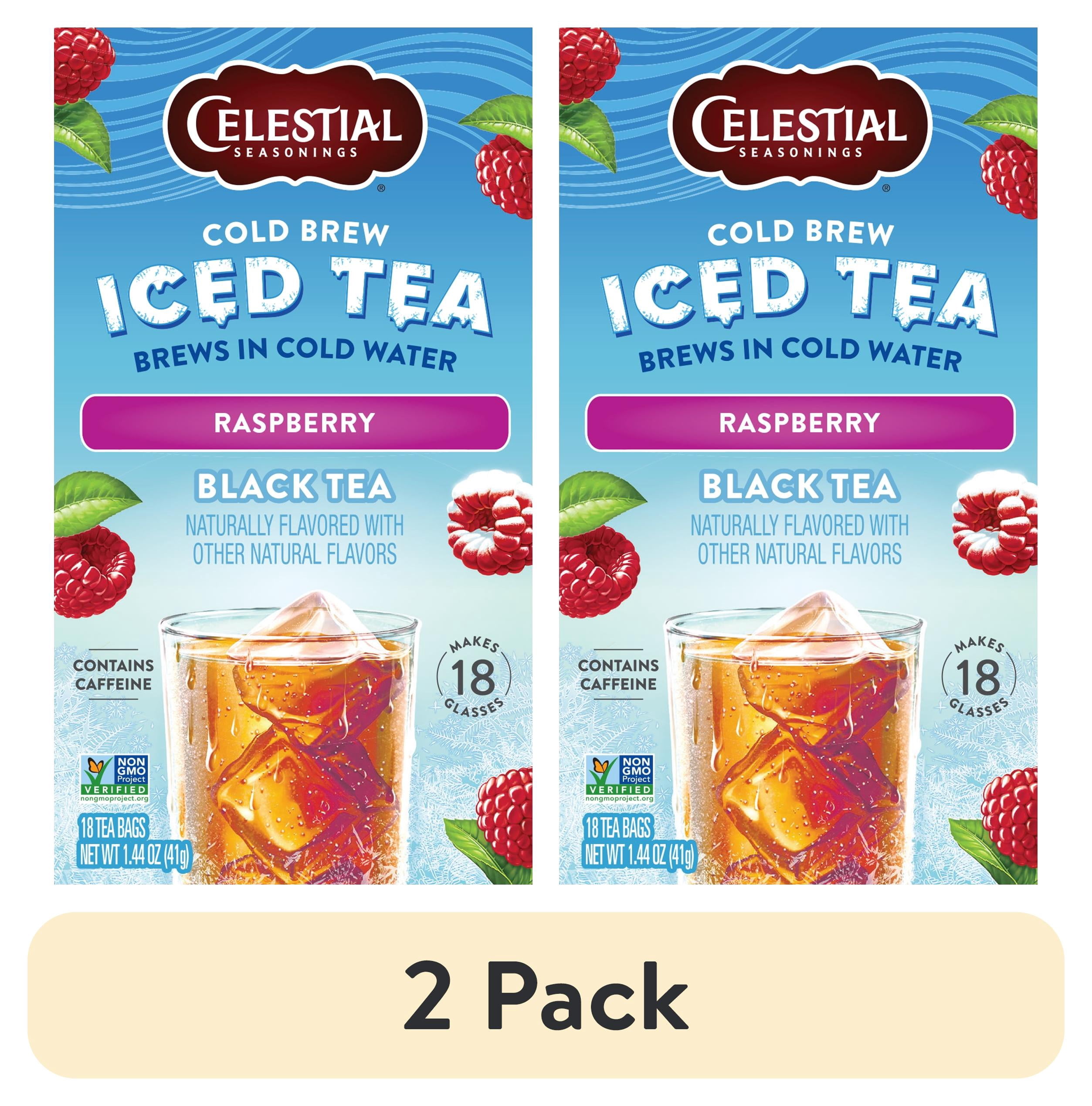 Celestial Tea Raspberry (2 pack) Celestial Seasonings Cold Brew Raspberry Black Iced Tea Bags ...