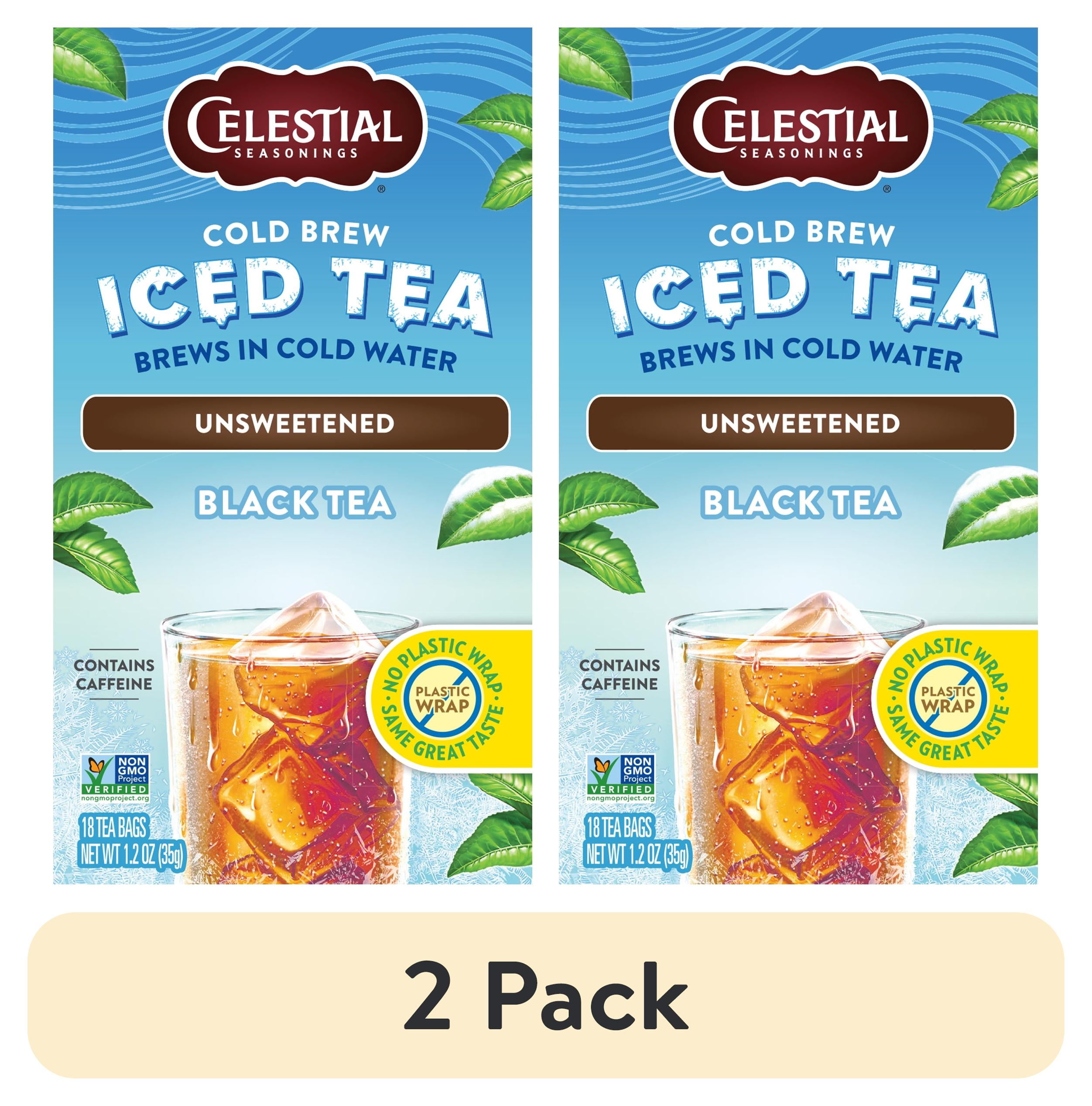 (2 pack) Celestial Seasonings Cold Brew Unsweetened Black Tea, 18 Ct Tea Bags