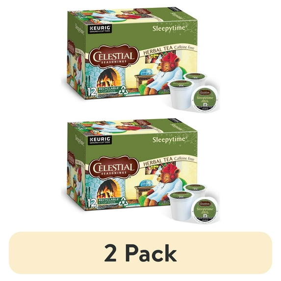 (2 pack) Celestial Seasonings Sleepytime Caffeine-Free Keurig K-Cup Herbal Tea Pods, 12 Count