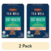 (2 pack) Celestial Seasonings TeaWell Gut Health Organic Cinnamon Oat Herbal Tea Bags, 12 Count