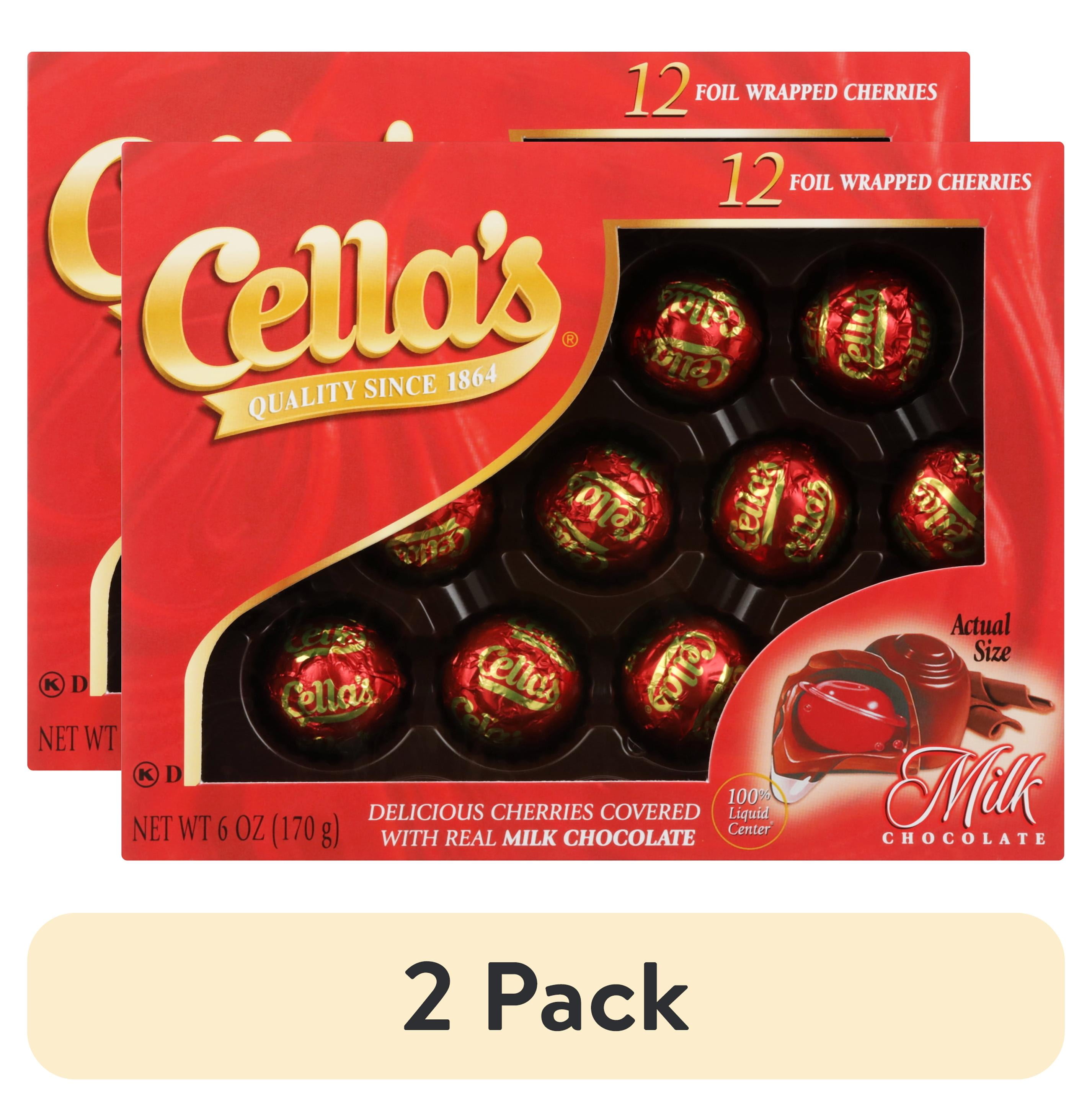 (2 pack) Cella's, Chocolate Covered Cherries, Peanut Free, Gluten Free, 6 oz, 12 Count