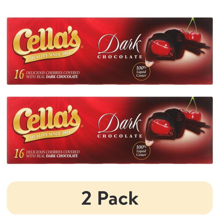 2 pack) Cella's Dark Chocolate Covered Cherries, 8 oz, 16 Count