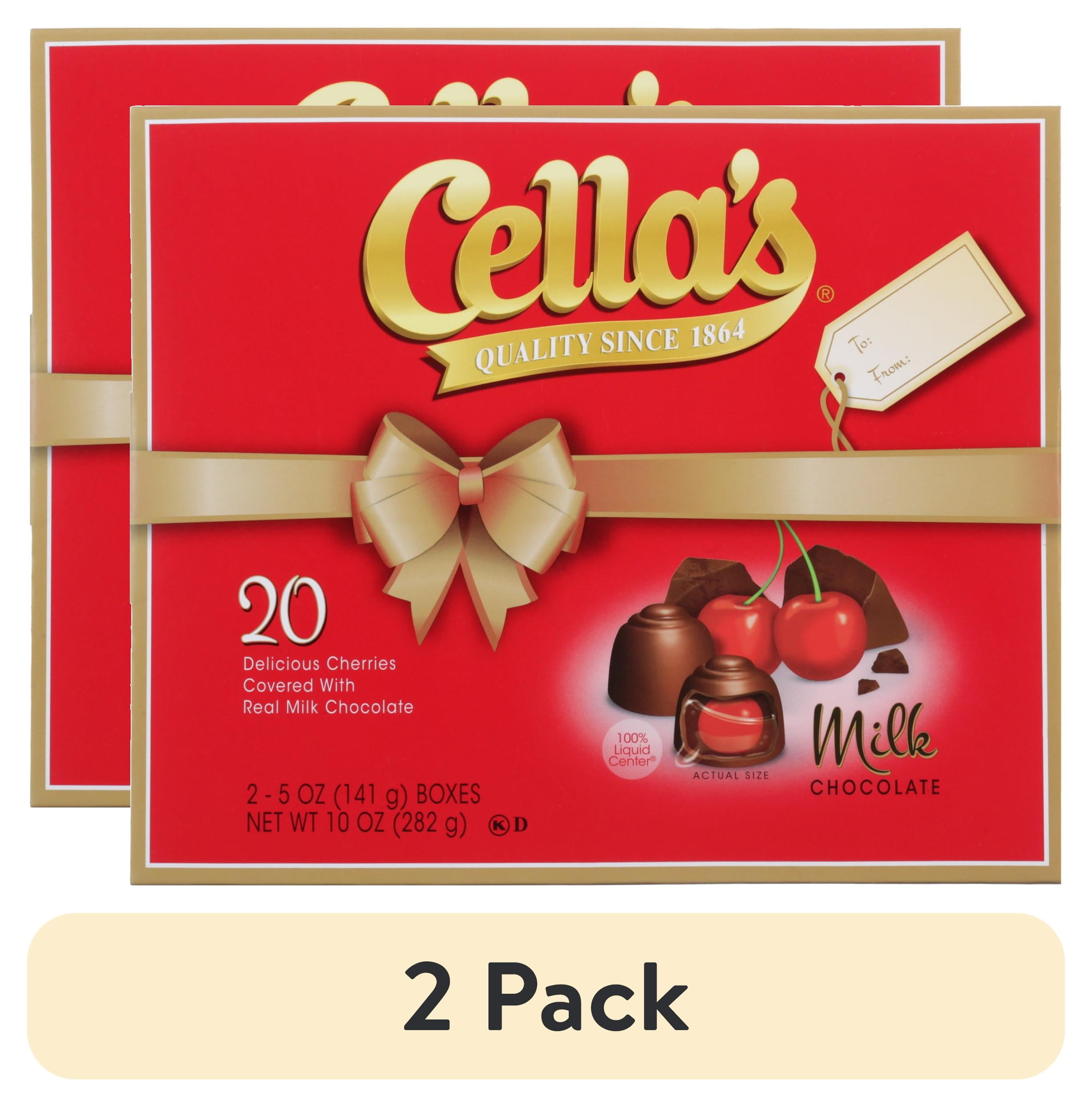 (2 pack) Cella's, Milk Chocolate Covered Cherries, 10 oz, 20 Count Box. Peanut & Gluten Free. Contains Milk & Soy.