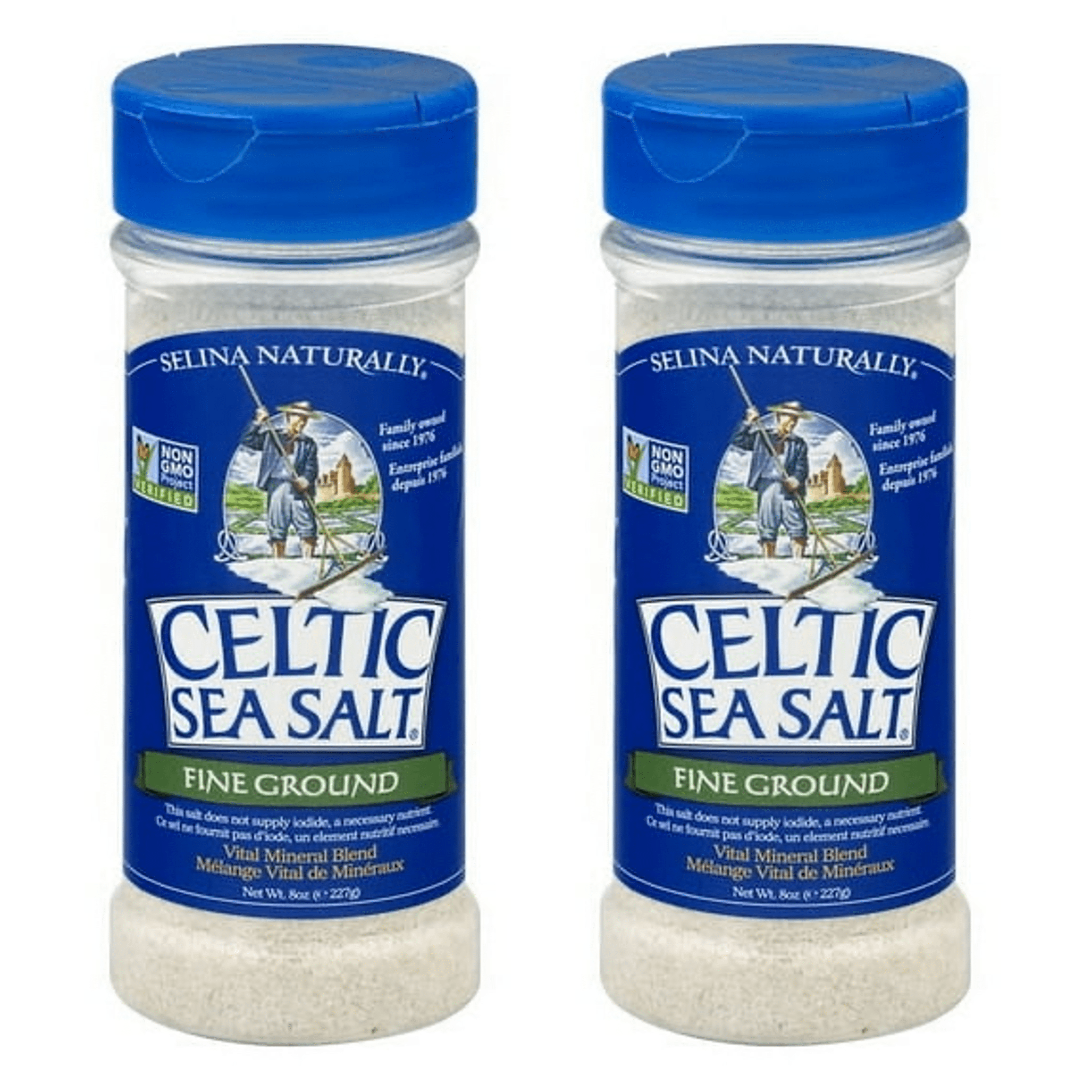 (2 pack) Celtic Sea Salt Fine Ground Kosher Certified Sea Salt Shaker ...