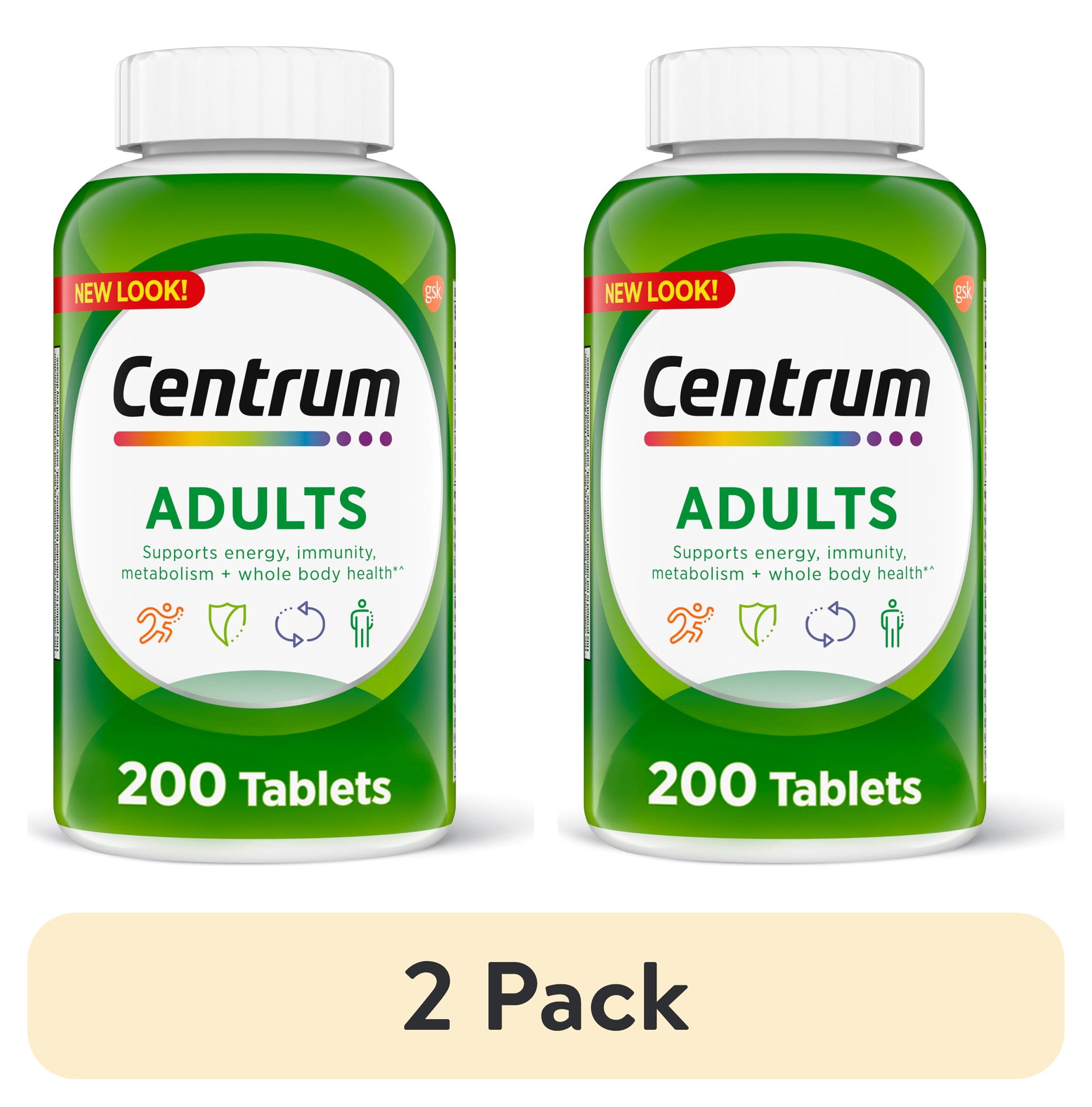 (2 pack) Centrum Adults Multivitamin With Vitamin B & D3, Tablets, 200 ...