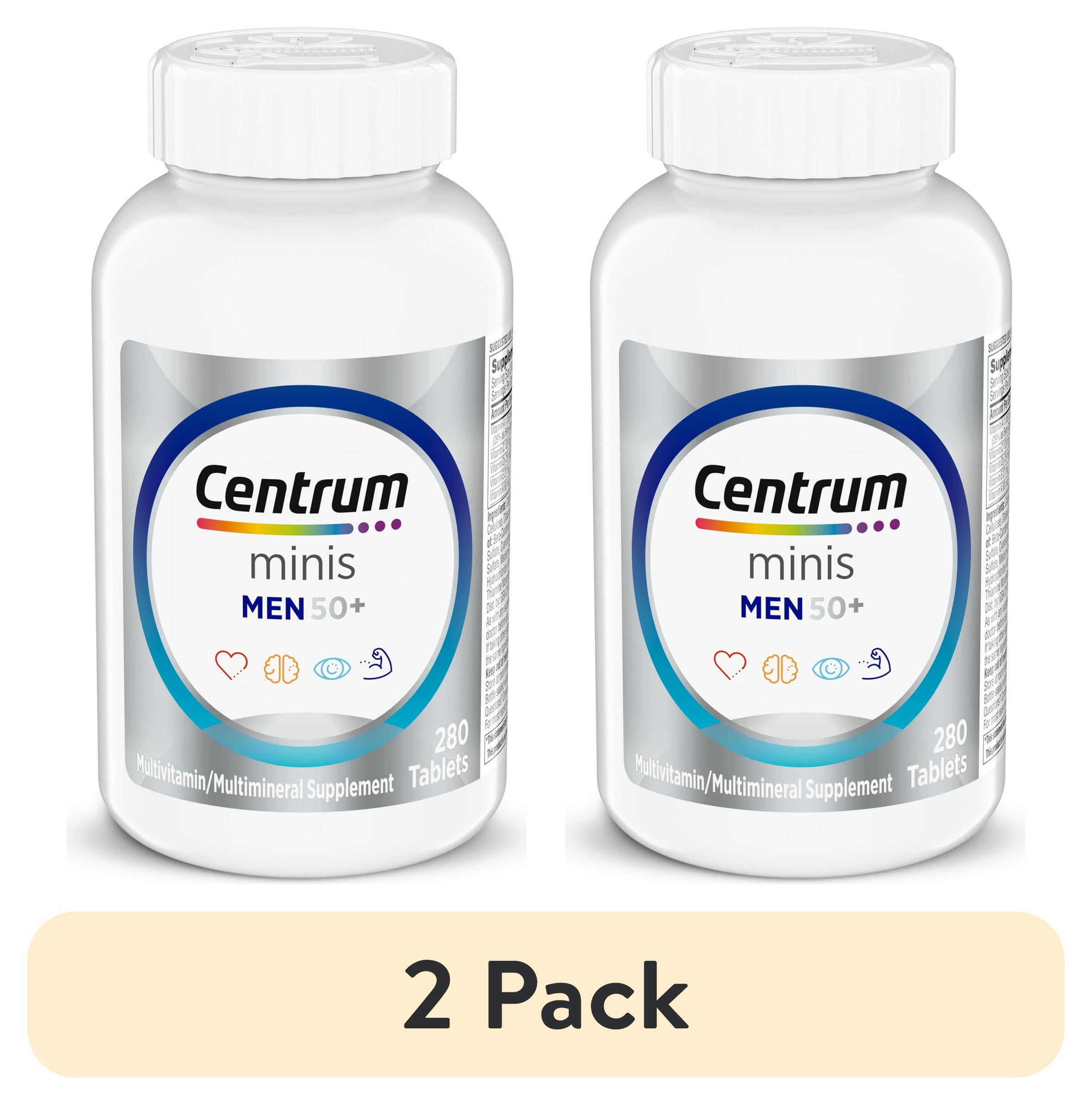 (2 pack) Centrum Minis Silver Mens 50 Plus Multivitamin, Supports Memory and Cognition, 280 Count