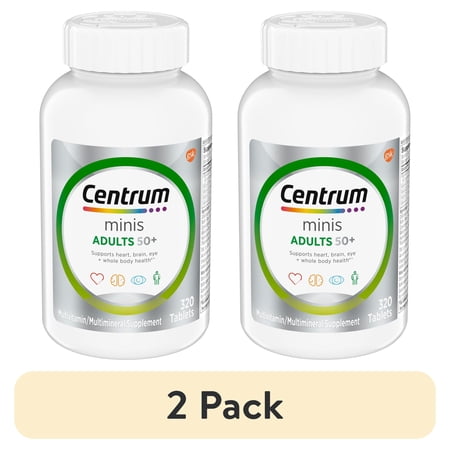 (2 pack) Centrum Minis Silver Multivitamin for Adults 50 Plus, Supports Memory and Cognition, 320 Count