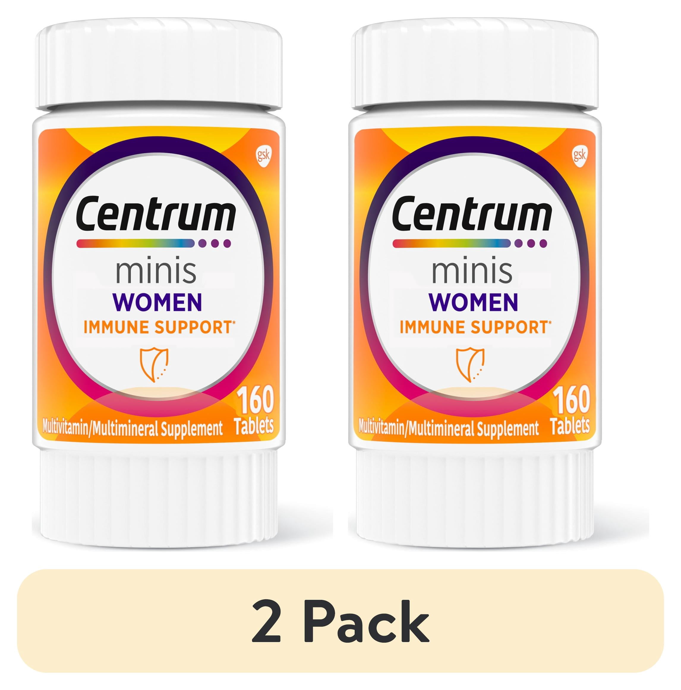 (2 pack) Centrum Minis Women Immune Support (4), Complete Multivitamins for Women - 160 Tablets (2 Tablets Per Serving)