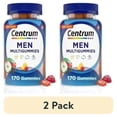 thumbnail interactive-video image 1 of (2 pack) Centrum Multigummies Men's Gummy Vitamins, Multivitamin with Vitamin B, C, D & E, Assorted Fruit, 170 Count, 1 of 16