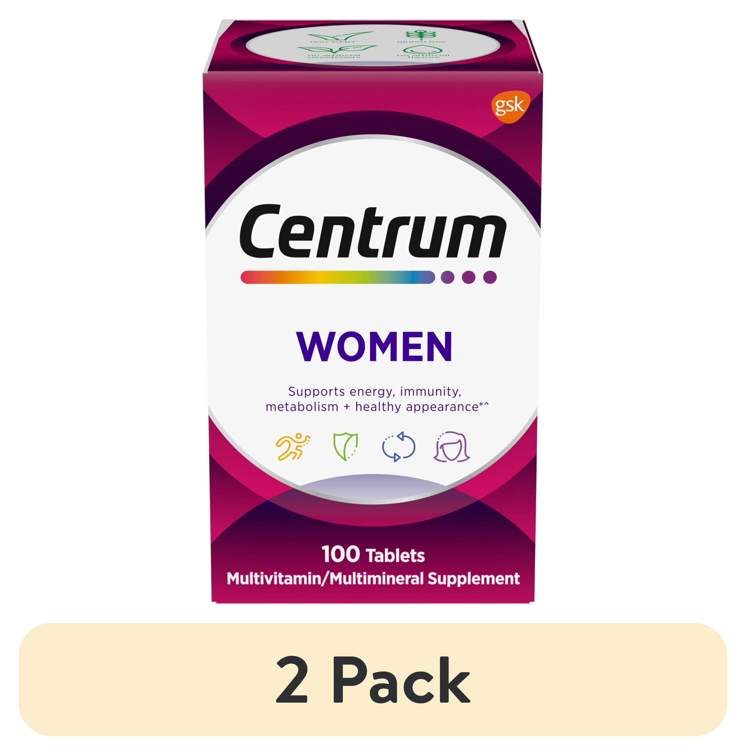 (2 pack) Centrum Women Multivitamin With Vitamins A, B, C, D3 & E With Iron, 100 Count