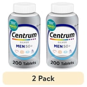 2 pack Centrum Silver Mens 50 Plus Multivitamin With Vitamin B & D3, 200 Count
