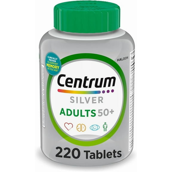 (2 pack) Centrum Silver Multivitamin for Adults 50 Plus, Multimineral Supplement, 220 Ct