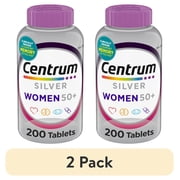 2 pack Centrum Silver Womens 50 Plus Multivitamin With Vitamin B, C, D3 & E, 200 Count