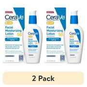 2 pack CeraVe AM Moisturizing Face Lotion with SPF 50 Sun Protection for Normal to Oily Skin, 3 fl oz