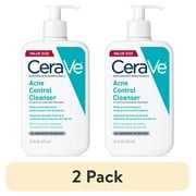 2 pack CeraVe Skin Care Acne Control Face Cleanser with 2% Salicylic Acid Clears Acne Blackheads Pores