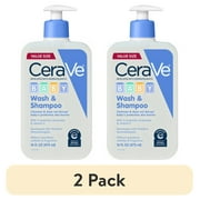 (2 pack) CeraVe Gentle Baby Wash & Shampoo, Tear-Free Cleanser for Infants and Toddlers, 16 fl oz