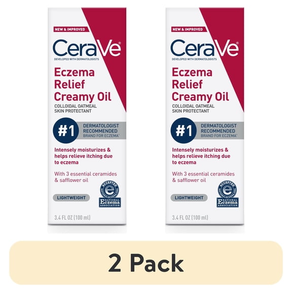 CeraVe Eczema Relief Creamy Body Oil for Itchy Dry Skin with Colloidal Oatmeal, 3.4 fl oz