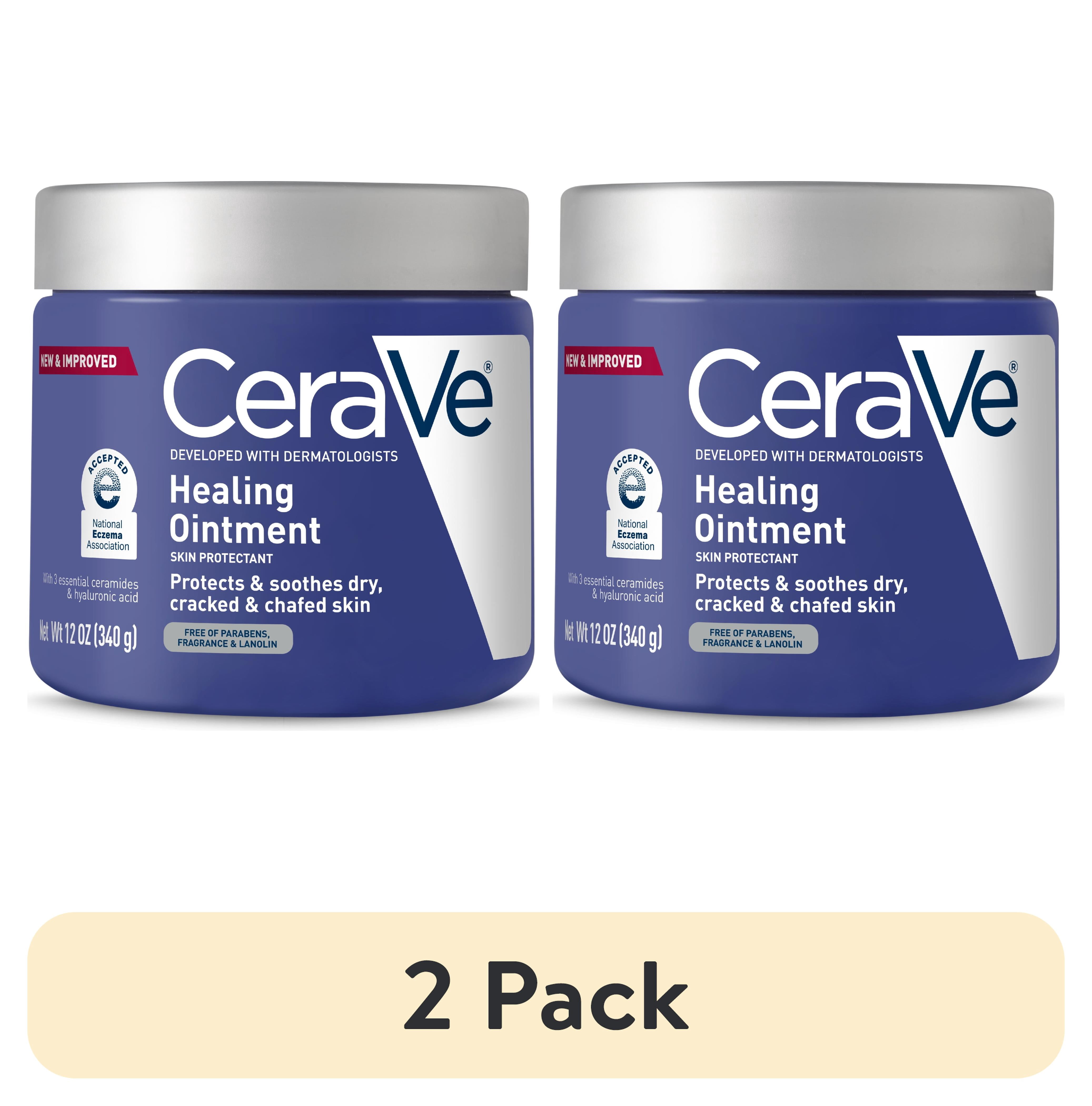 (2 pack) CeraVe Healing Ointment for Face & Body, Protects and Soothes Dry, Cracked, & Chafed Skin 12 oz