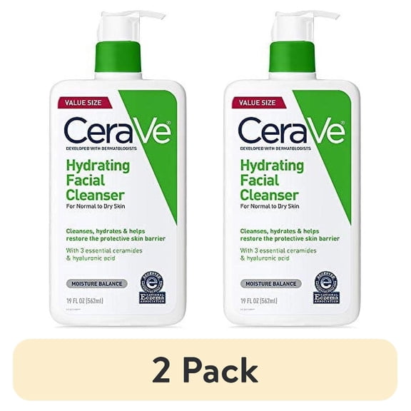 (2 pack) CeraVe Hydrating Facial Cleanser 19oz