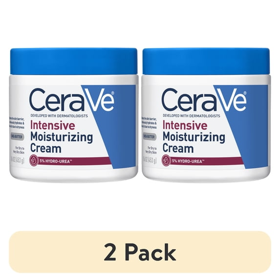 (2 pack) CeraVe Intensive Moisturizing Cream, Hydrating Body Moisturizer for Very Dry Skin, 16 oz