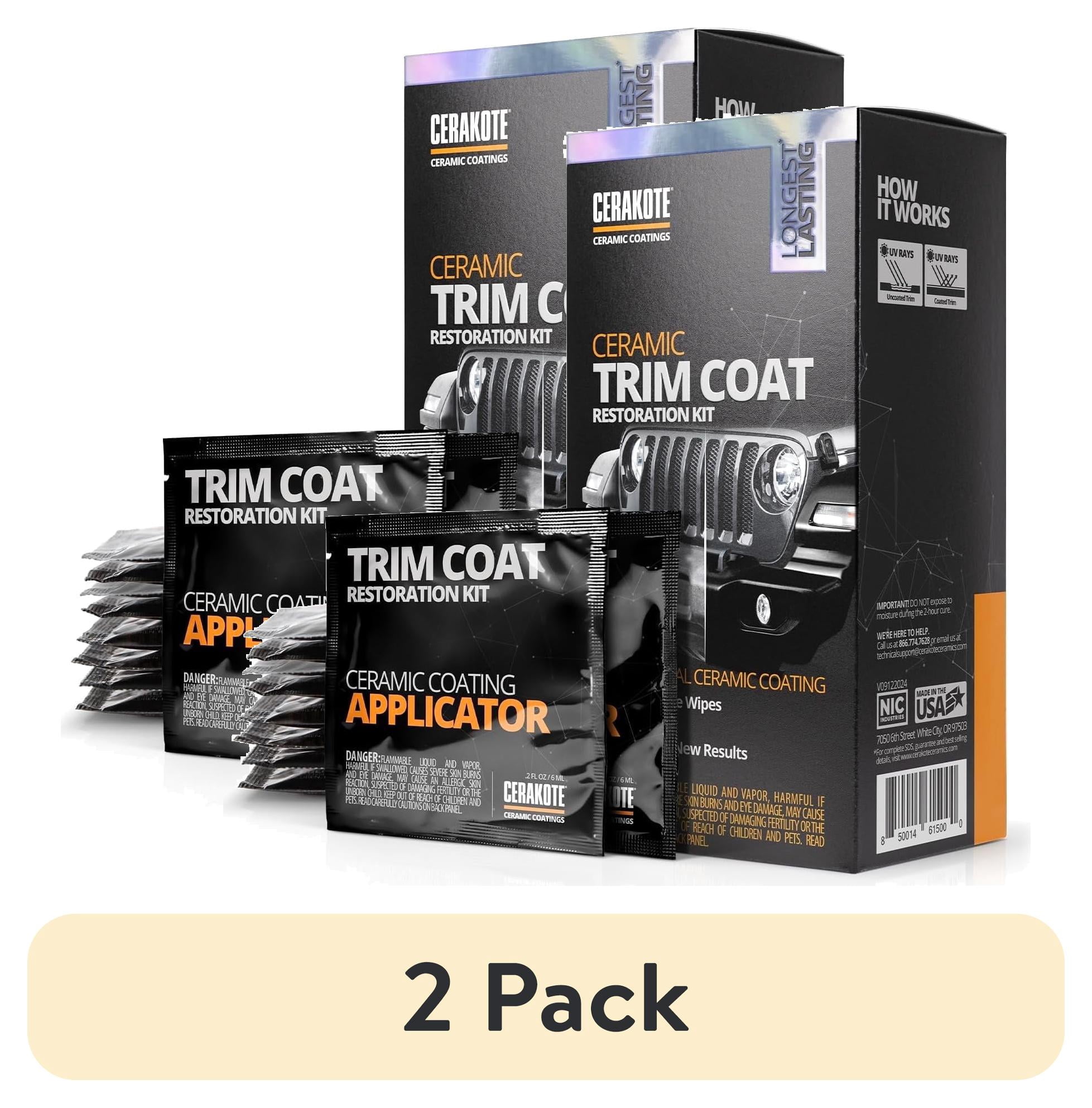 2 pack) Cerakote Ceramic Trim Coat Restoration Kit, Faded Plastic