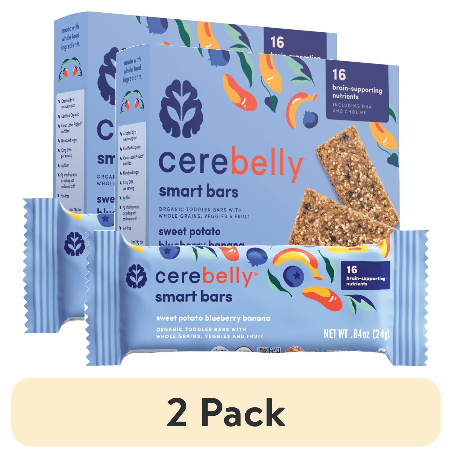 (2 pack) Cerebelly Organic Toddler Snack Bars , Blueberry Banana, 5 Count