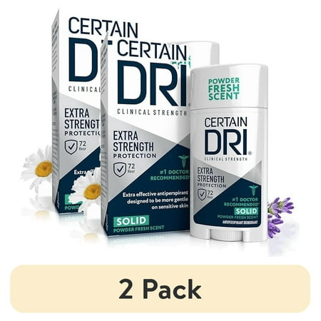 (2 pack) Certain Dri Extra Strength Clinical Antiperspirant, Sweat & Odor Control 1.7oz