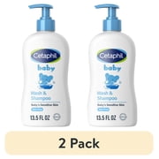 2 pack Cetaphil Baby Moisturizing Shampoo and Body Wash with Aloe Vera and Natural Calendula, 13.5 fl oz
