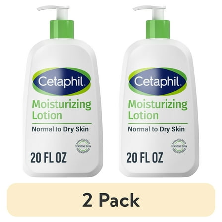 (2 pack) Cetaphil Moisturizing Lotion for Normal to Dry Skin, Hydrating Fragrance Free, 20 fl oz
