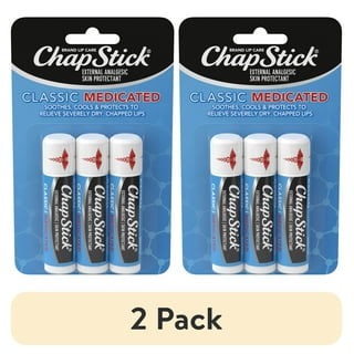 ChapStick Classic Medicated Lip Balm Tube, Soothing & Hydrating, 0.15 oz, 3 Pack
