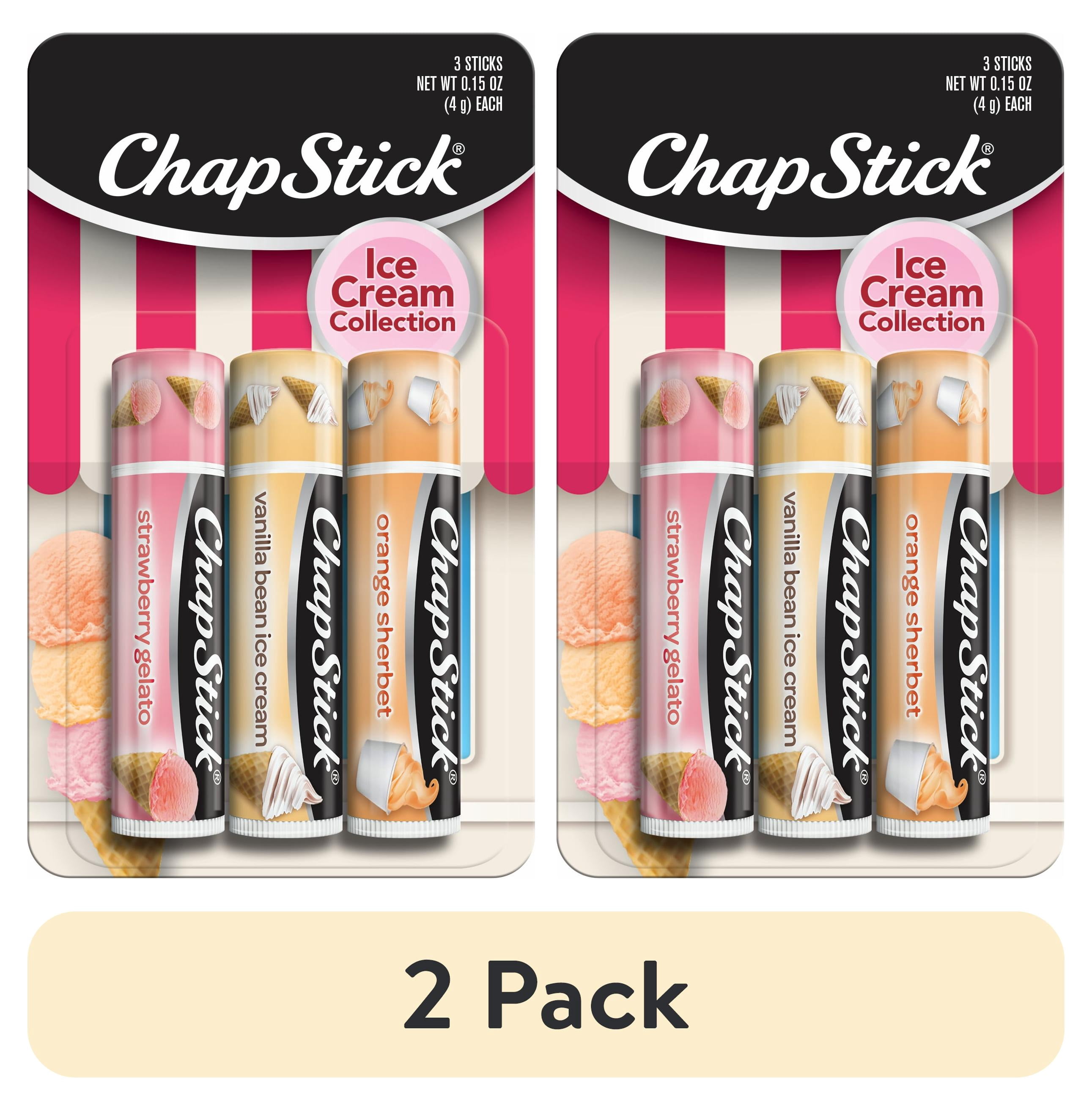 (2 pack) ChapStick Ice Cream Collection Lip Balm  Lip Care, Moisturizer, Skin Protectant - 3 Pack