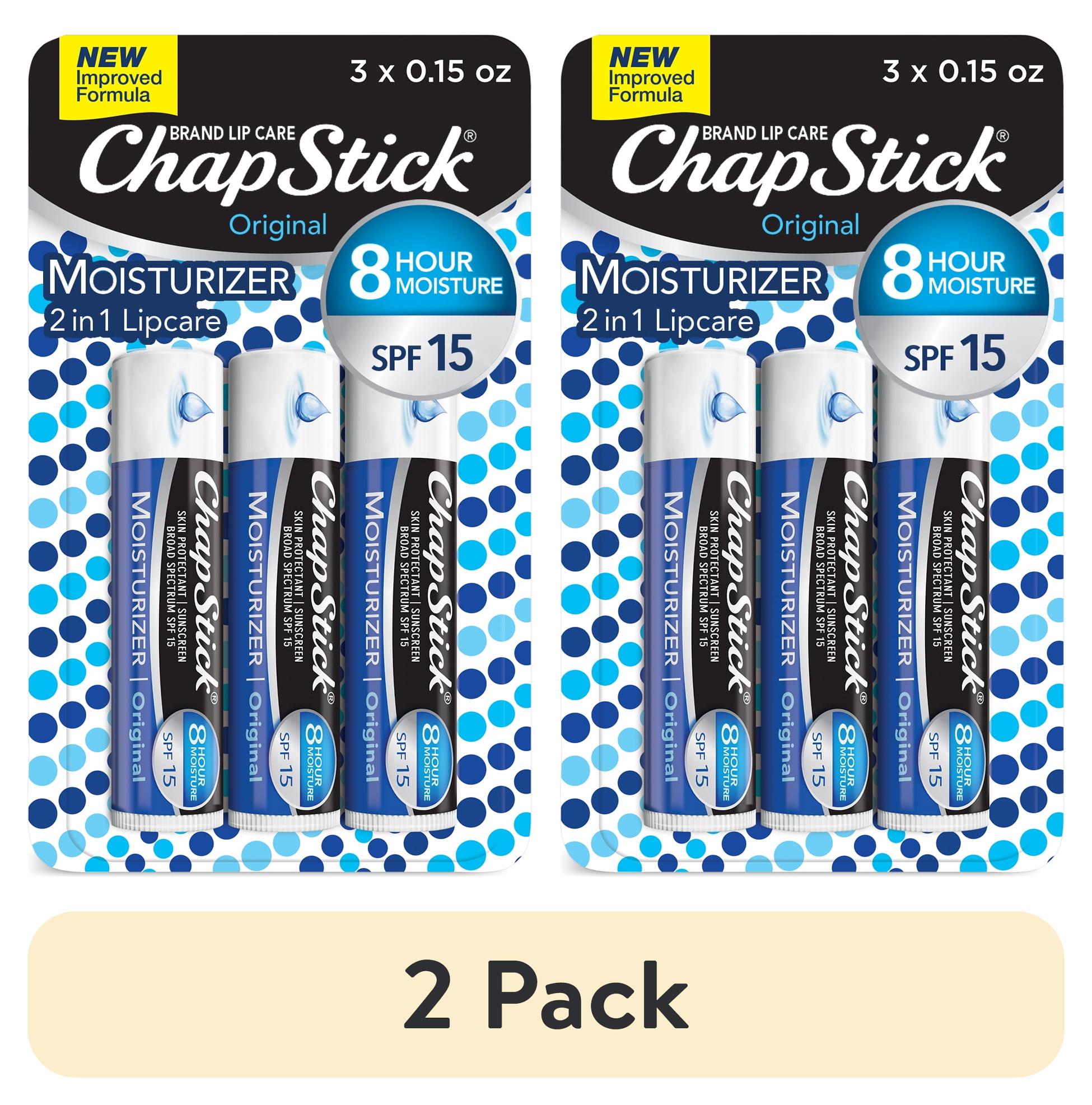(2 pack) ChapStick Moisturizer Original Lip Balm Tubes - 0.15 Oz (Pack of 3)