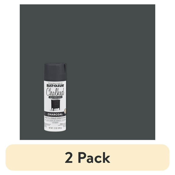 (2 pack) 6 Pack, Charcoal , Rust-Oleum Ultra Matte Chalked Spray Paint- 12 oz