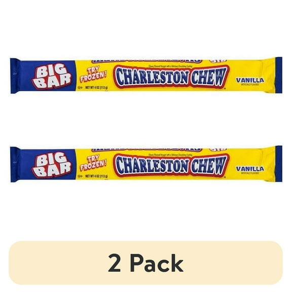(2 pack) Charleston Chew Vanilla 4 oz Big Bar. Peanut Free & Gluten Free. Contains Milk, Soy and Egg.