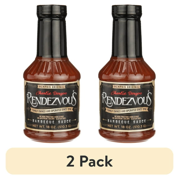 (2 pack) Charlie Vergos Rendezvous Barbecue Sauce, 18.9 oz