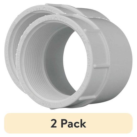 (2 pack) Charlotte Pipe Female Schedule 40 2 in. PVC Adapter PVC 02101 1600HA