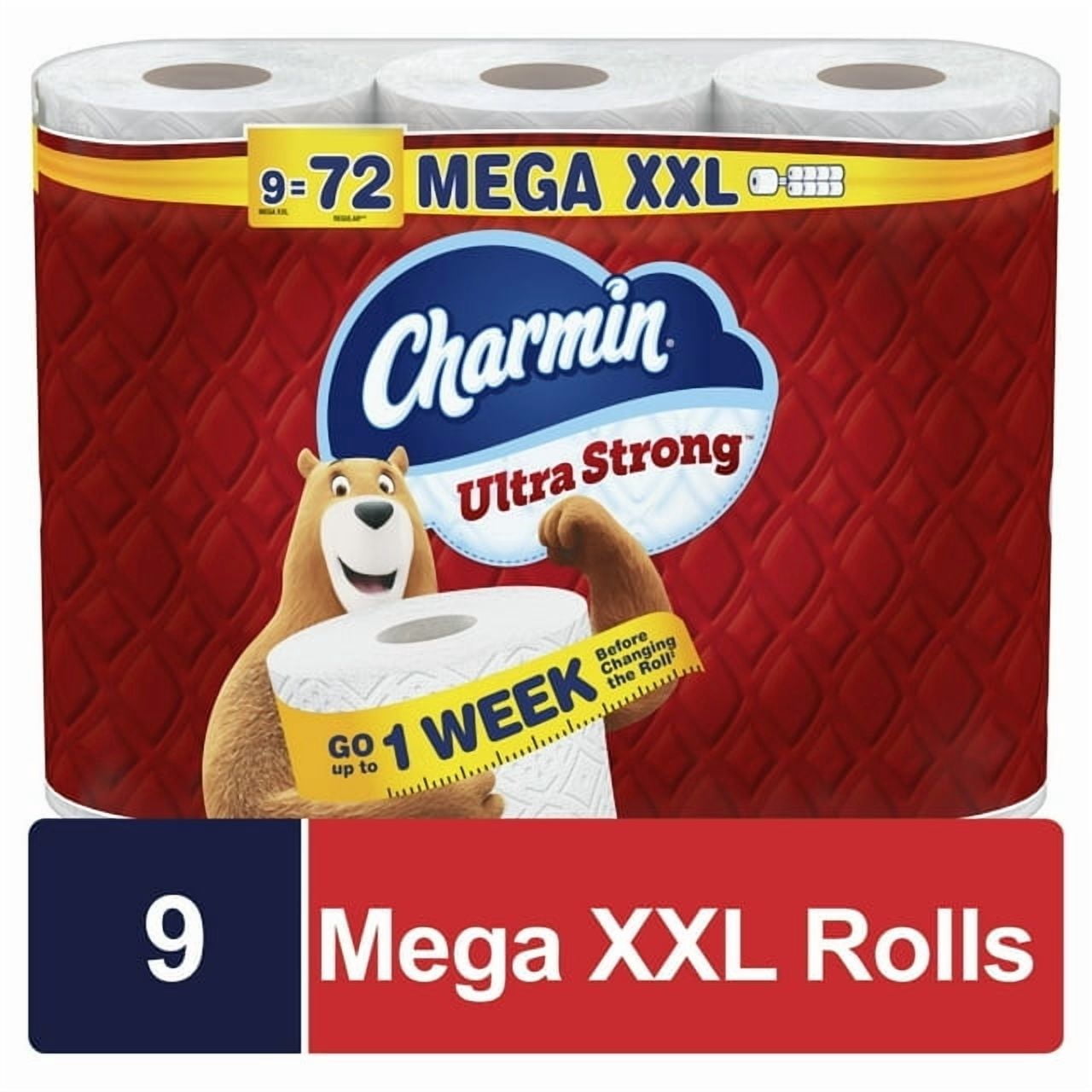 (2 pack) Charmin Toilet Paper Ultra Strong 9 Mega XXL Rolls, 440 Sheets Per Roll