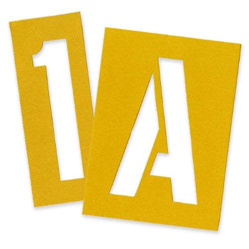 (2 pack) Chartpak Painting Stencil Set, A-Z Set/0-9, Manila, 35/Set