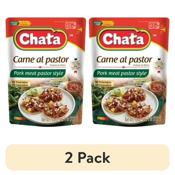 (2 pack) Chata Pork Meat Pastor Style Pouch, 8 oz