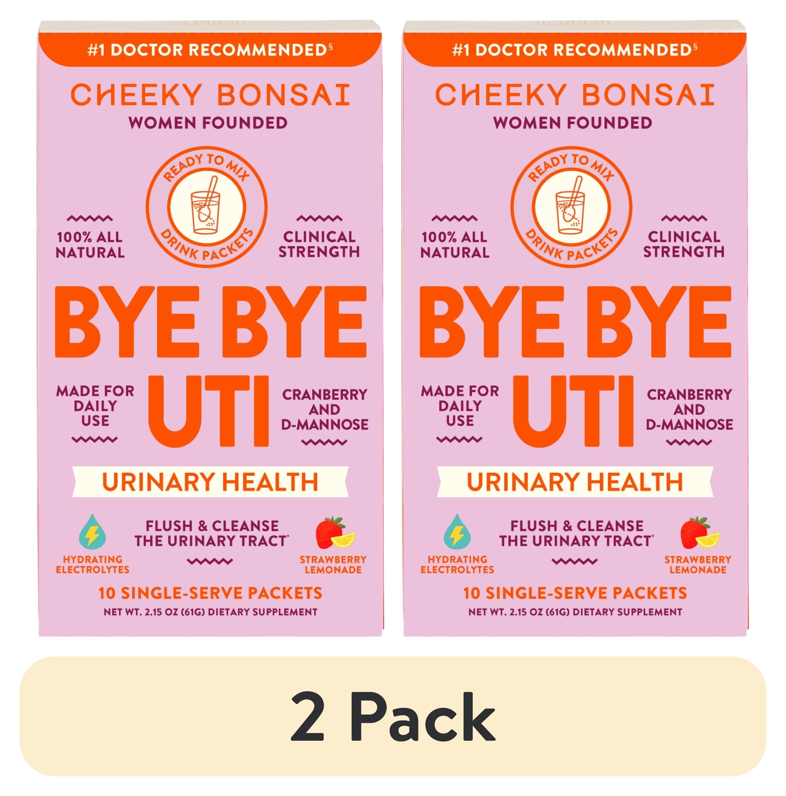 (2 pack) Cheeky Bonsai Bye Bye UTI Strawberry Lemonade Powdered Drink Mix, 10 Count