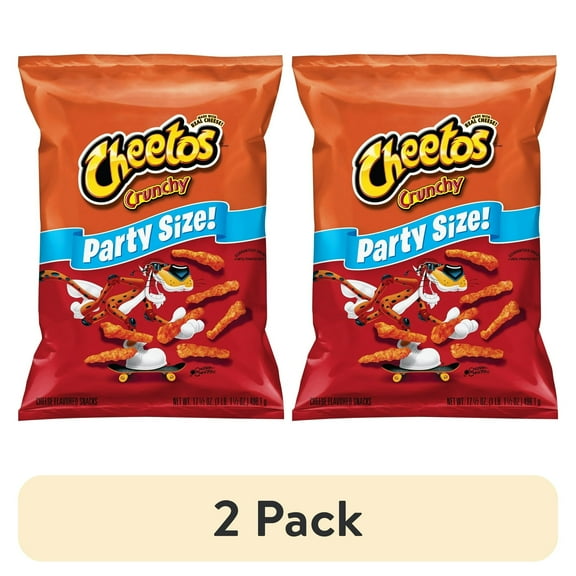 (2 pack) Cheetos Cheese Flavored Snack Chips, Crunchy, 17.5 oz, Party Size
