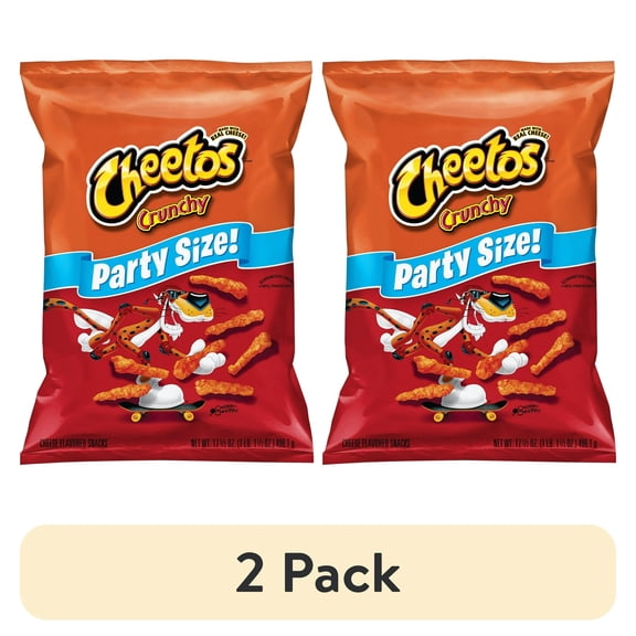 (2 pack) Cheetos Cheese Flavored Snack Chips, Crunchy, 17.5 oz, Party Size