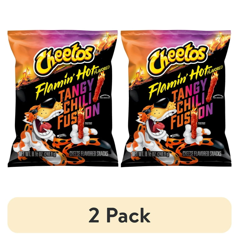 2 pack) Cheetos Flamin' Hot Tangy Chili Fusion Flavored Snack