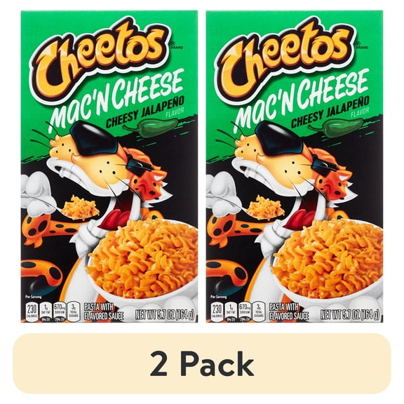 (2 pack) Cheetos Mac 'N Cheese, Cheesy Jalapeno Flavor, Mac and Cheese, Macaroni and Cheese, 5.7 oz Shelf-Stable Box