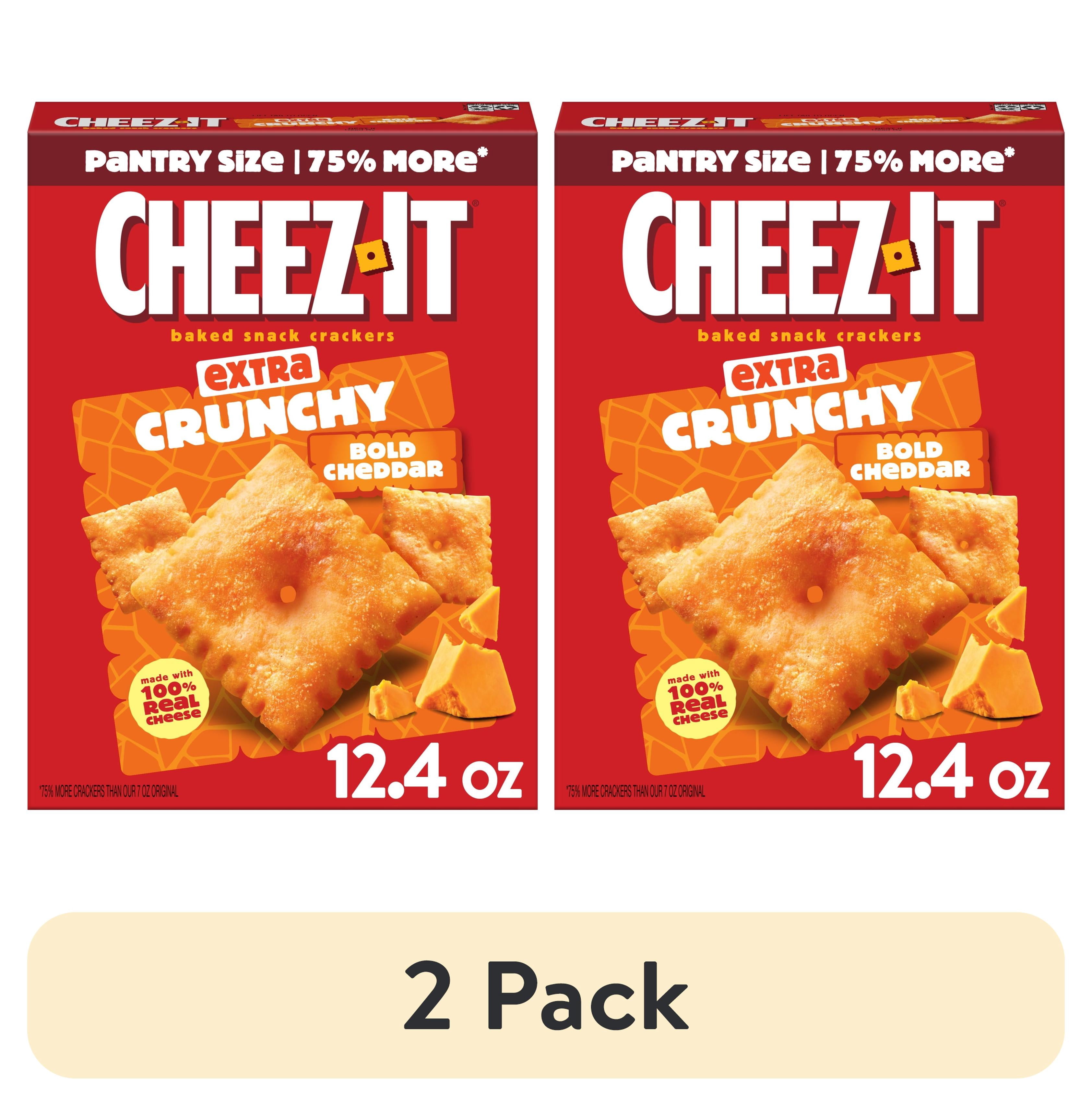 (2 pack) Cheez-It Extra Crunchy Extra Crunchy Bold Cheddar Baked Snack Crackers, Baked Snack Crackers, 12.4 oz