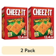 (2 pack) Cheez-It Hot and Spicy Cheese Crackers, Baked Snack Crackers, 12.4 oz