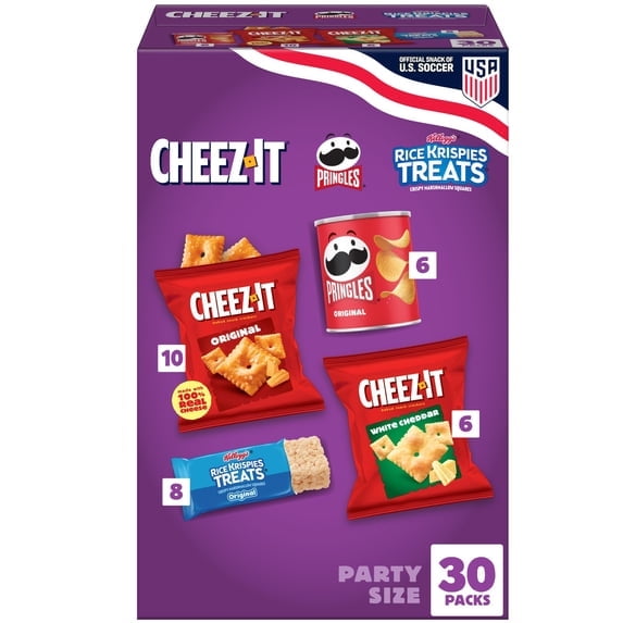 2 pack Cheez-It, Pringles & Rice Krispies Variety Pack Lunch Snacks, 30.1 oz, 30 Count