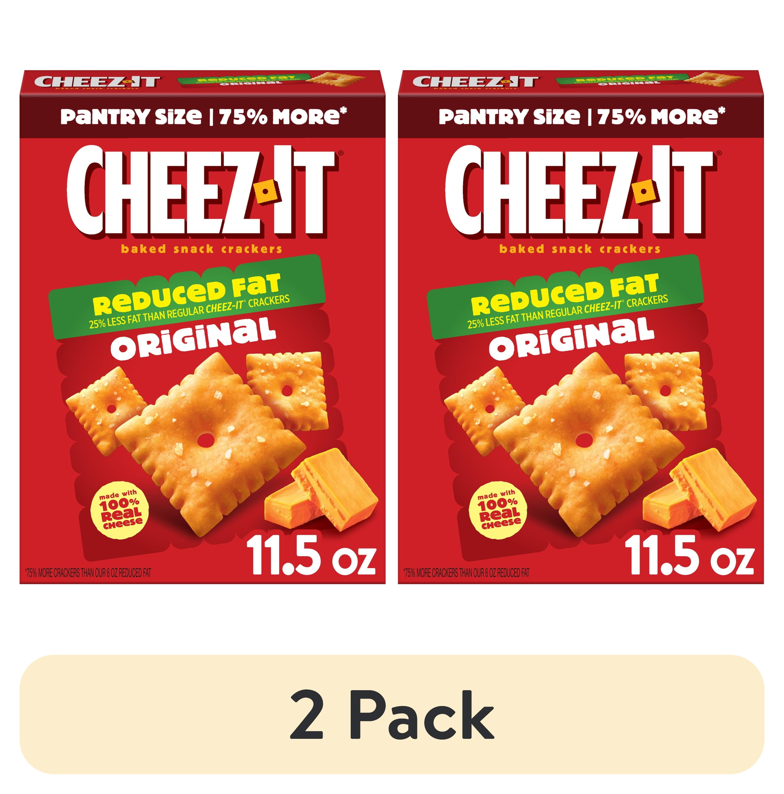(2 pack) Cheez-It Reduced Fat Original Baked Snack Cheese Crackers, Made with 100% Real Cheese, 11.5 oz