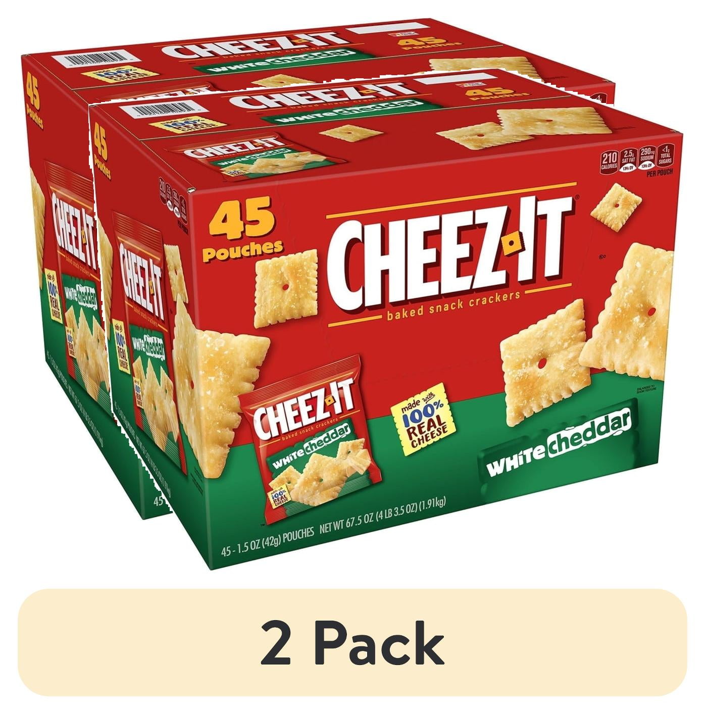 Cheez-It White Cheddar Cheese Snack Packs, 45 Pouches, 1.5oz Each